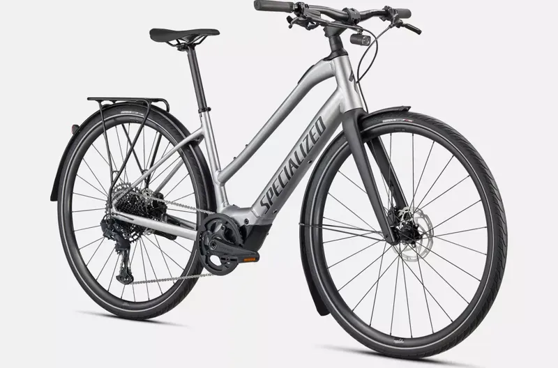 Specialized Turbo Vado SL 5.0 Step-Through EQ Electric Hybrid Bike 2024 in Silver Aluminium-7